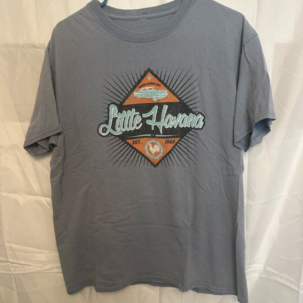 Little Havana Mens Graphic T-Shirt, Blue with Little
